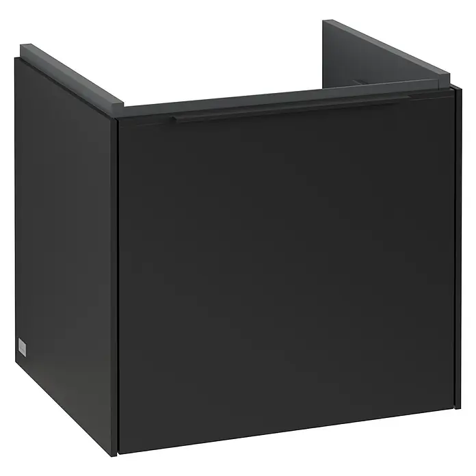 Villeroy & Boch Subway 3.0 Waschbeckenunterschrank - Volcano Black, Anzahl Schubladen: 1 Stk., Farbe Griff: Volcano Black, B x T x H: 47,3 x 40,8 x 42,9 cm, Mit Beleuchtung - Schwarzer Waschtischunterschrank mit Griffleiste und praktischer Ablagefläche. Das Möbelstück bietet viel Stauraum im Badezimmer.