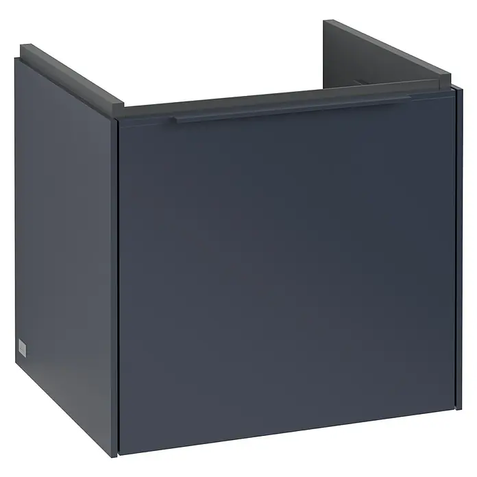 Villeroy & Boch Subway 3.0 Waschbeckenunterschrank - Marine Blue, Anzahl Schubladen: 1 Stk., Farbe Griff: Monochrom, B x T x H: 47,3 x 40,8 x 42,9 cm, Mit Beleuchtung - Ein schlichtes, modernes graues Badezimmer-Waschtischunterschrank-Element zur stilvollen Badgestaltung.