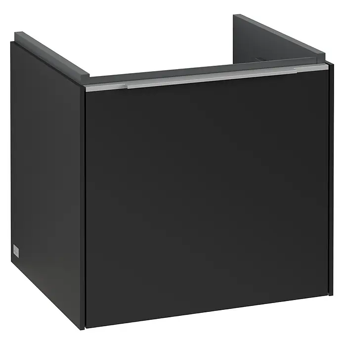 Villeroy & Boch Subway 3.0 Waschbeckenunterschrank - Volcano Black, Anzahl Schubladen: 1 Stk., Farbe Griff: Aluminium glänzend, B x T x H: 47,3 x 40,8 x 42,9 cm, Mit Beleuchtung - Schwarzer Waschtischunterschrank mit einer modernen, minimalistischen Gestaltung, die sich perfekt für jedes Badezimmer eignet.