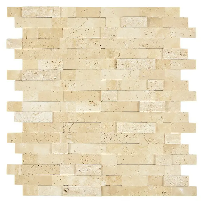 Selbstklebemosaik SAM 4NM42 - 30 x 27,5 cm, Beige, Matt - Bild einer Natursteinmosaikfliese in Beige, perfekt für Wandverkleidungen und individuelle Raumgestaltung mit natürlichem Charme.