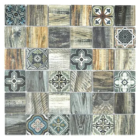 Mosaikfliese Quadrat Crystal XCM WOOD 500