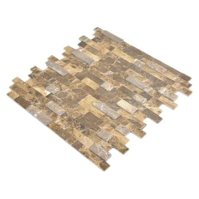 Selbstklebemosaik SAM 4NM52 - 30 x 27,5 cm, Braun, Matt - Elegantes Mosaik aus Travertin-Nussbaum-Stein, ideal für stilvolle Wand- und Bodenakzente. Die natürlichen Farben und Muster verleihen jedem Raum Wärme und Eleganz.