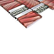 Mozaïektegel (29,7 x 29,5 cm, Grijs/Rood, Glanzend)