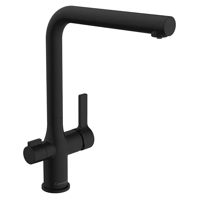 Camargue Spültischarmatur Blueperl - Schwarz, Matt - Eine moderne, mattschwarze Küchenarmatur von Camargue. Das schlanke Design und die hochwertige Verarbeitung machen sie zu einem Blickfang in jeder Küche.