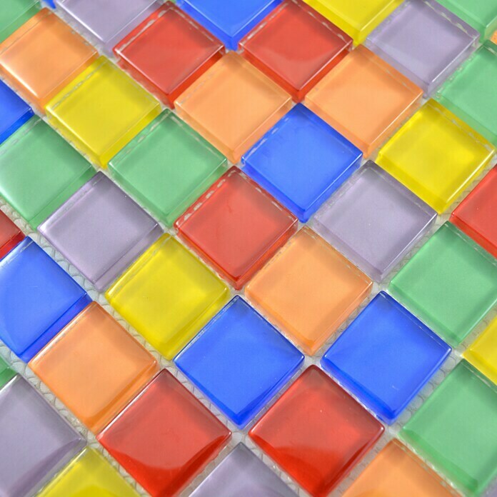 Mosaikfliese Quadrat Crystal XCM 8SE01 (30 x 30 cm, Mehrfarbig, Glänzend)