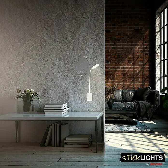 Briloner LED-Leseleuchte Cielo - Höhe: 56 cm, Weiß - Elegante Stick Lights LED-Wandleuchte, ideal als flexible und stilvolle Beleuchtungslösung für jeden Raum.