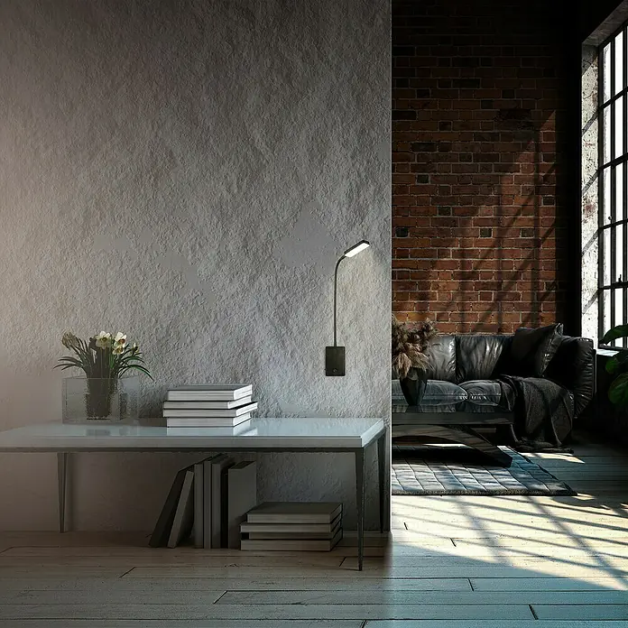 Briloner LED-Leseleuchte Cielo - Höhe: 56 cm, Schwarz - Wandleuchte neben Tisch mit Büchern. Elegante Beleuchtung für ein gemütliches Ambiente. Die perfekte Leselampe für stilvolle Innenräume.