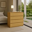 Cajonera montada (L x An x Al: 45 x 60 x 72 cm, Número de cajones: 4 ud., Roble, Frente en forma de J) | BAUHAUS