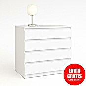 Cajonera montada (L x An x Al: 45 x 80 x 72 cm, Número de cajones: 4 ud., Blanco perlado, Frente en forma de J) | BAUHAUS