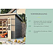 Karibu Gartenhaus (Außenmaß inkl. Dachüberstand (B x T): 240 x 175 cm, Holz, Vorvergraut, Ohne Seitendach) | BAUHAUS