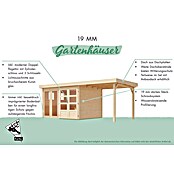 Karibu Gartenhaus Lahar 5 (Außenmaß inkl. Dachüberstand (B x T): 330 x 262 cm, Holz, Terragrau, Ohne Seitendach) | BAUHAUS