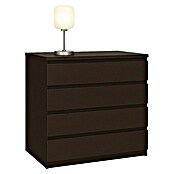 Cajonera montada (L x An x Al: 45 x 80 x 72 cm, Número de cajones: 4 ud., Wengué, Frente en forma de J) | BAUHAUS