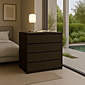 Cajonera montada (L x An x Al: 45 x 80 x 72 cm, Número de cajones: 4 ud., Wengué, Frente en forma de J) | BAUHAUS