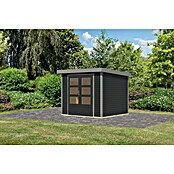 Karibu Gartenhaus Jupiter 3 C (Außenmaß inkl. Dachüberstand (B x T): 266 x 236,5 cm, Holz, Anthrazit/Grau) | BAUHAUS