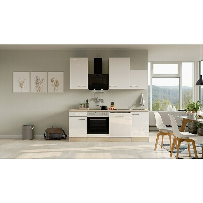 Flex-Well Valero Küchenzeile Typ 4 (Breite: 220 cm, Weiß, Mit Elektrogeräten) | BAUHAUS
