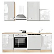 Flex-Well Valero Küchenzeile Typ 1 (Breite: 220 cm, Höhe: 234 cm, Weiß, Mit Elektrogeräten) | BAUHAUS