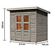 Karibu Gartenhaus (Außenmaß inkl. Dachüberstand (B x T): 240 x 175 cm, Holz, Vorvergraut, Ohne Seitendach) | BAUHAUS