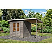 Karibu Gartenhaus Merseburg 4 (Außenmaß inkl. Dachüberstand (B x T): 390 x 236 cm, Holz, Vorvergraut, Mit Seitendach) | BAUHAUS