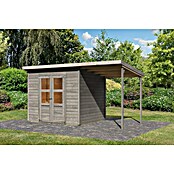 Karibu Gartenhaus Merseburg 5 (Außenmaß inkl. Dachüberstand (B x T): 415 x 236 cm, Holz, Vorvergraut, Mit Seitendach) | BAUHAUS
