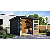 Karibu Gartenhaus Jupiter 3,5 C (Außenmaß inkl. Dachüberstand (B x T): 266 x 266,5 cm, Holz, Anthrazit) | BAUHAUS