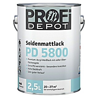 Profi Depot PD Acryllack Seidenmattlack PD 5800 (Weiß, 2.500 ml)