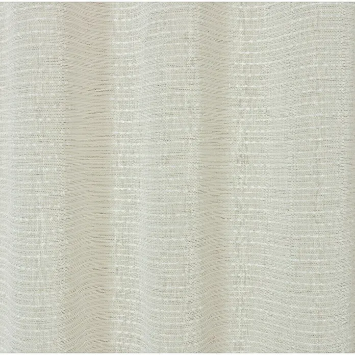 Elbersdrucke Schlaufenbandschal Wonder - B x H: 140 x 255 cm, 100 % Polyester, Beige - Nahaufnahme eines Vorhangs mit feiner Textur und dezenten Streifen, der ein elegantes und beruhigendes Ambiente schafft.