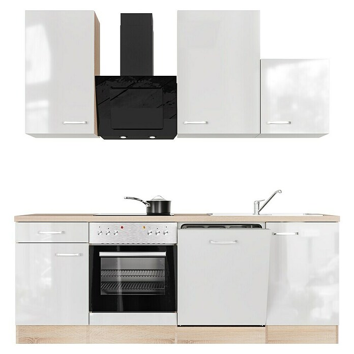 Flex-Well Valero Küchenzeile Typ 4 (Breite: 220 cm, Weiß, Mit Elektrogeräten) | BAUHAUS