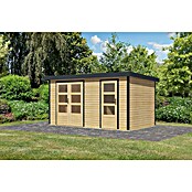 Karibu Gartenhaus Merkur A (Außenmaß inkl. Dachüberstand (B x T): 431,5 x 235 cm, Holz, Naturbelassen/Anthrazit) | BAUHAUS