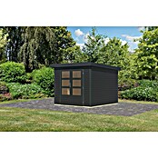 Karibu Gartenhaus Jupiter 3,5 C (Außenmaß inkl. Dachüberstand (B x T): 266 x 266,5 cm, Holz, Anthrazit) | BAUHAUS
