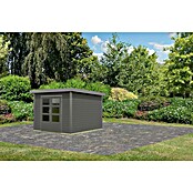 Karibu Gartenhaus Pluto 6 B (Außenmaß inkl. Dachüberstand (B x T): 309 x 292,4 cm, Holz, Terragrau/Grau) | BAUHAUS