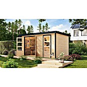 Karibu Gartenhaus Merkur A (Außenmaß inkl. Dachüberstand (B x T): 431,5 x 235 cm, Holz, Naturbelassen/Anthrazit) | BAUHAUS