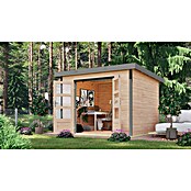Karibu Gartenhaus Pluto 6 A (Außenmaß inkl. Dachüberstand (B x T): 309 x 292,4 cm, Holz, Naturbelassen/Grau) | BAUHAUS