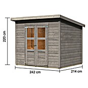 Karibu Gartenhaus Merseburg 5 (Außenmaß inkl. Dachüberstand (B x T): 265 x 236 cm, Holz, Vorvergraut, Ohne Seitendach) | BAUHAUS