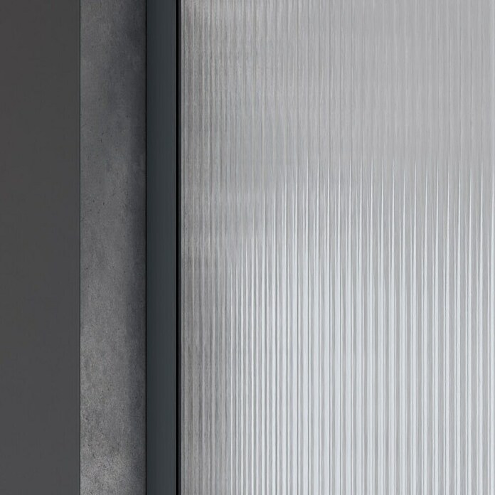 Camargue Duschwand Gunmetal Wave Walk-In (B x H: 90 x 200 cm, Beschichtet, Gunmetal, Wellenglas) | BAUHAUS