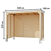 Karibu Grillpavillon (B x T: 320 x 160 cm, Farbe Gestell: Naturbraun, Holz) | BAUHAUS