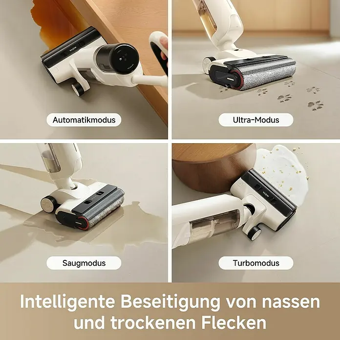 Mova Akku-Nass-Trockensauger K30 Mix - Saugkraft: 18.000 Pa, Akkulaufzeit: 30 min - 50 min, Wassertankvolumen: 0,6 l - Intelligente Nass- und Trockensauger VAOW in verschiedenen Reinigungsmodi für jede Art von Verschmutzung auf Böden.