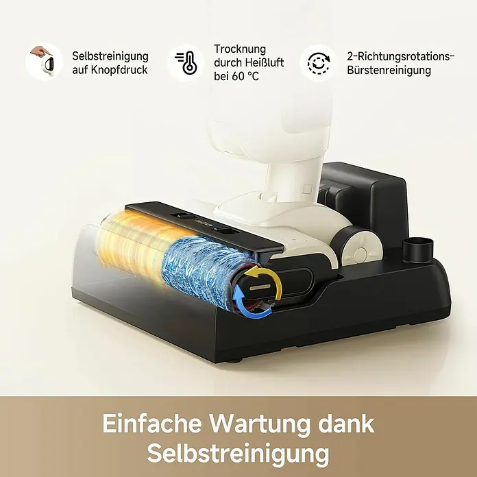Mova Akku-Nass-Trockensauger K30 Mix - Saugkraft: 18.000 Pa, Akkulaufzeit: 30 min - 50 min, Wassertankvolumen: 0,6 l - Der selbstreinigende Staubsauger mit Trocknungsfunktion sorgt für eine einfache Wartung und hygienische Sauberkeit.