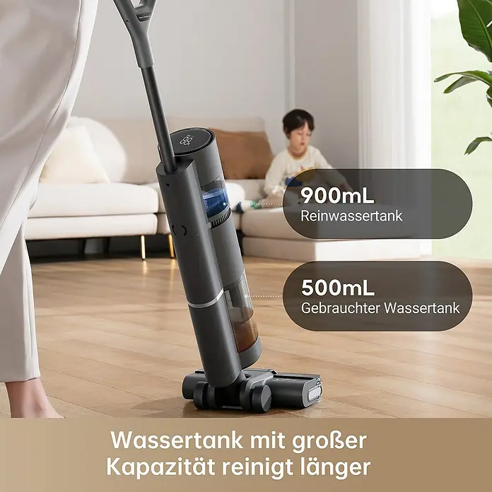 Dreame Akku-Nass-Trockensauger H11 Core - Saugkraft: 6.000 Pa, Akkulaufzeit: 22 min, Wassertankvolumen: 0,9 l - Der kabellose Nass-Trockensauger mit zwei getrennten Wassertanks (900ml & 500ml) für eine längere und hygienische Reinigung.