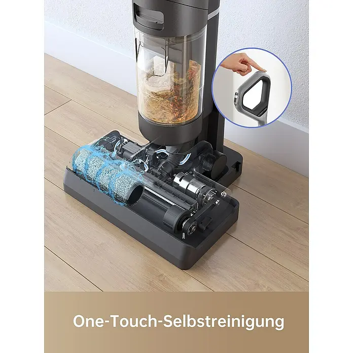 Dreame Akku-Nass-Trockensauger H11 Core - Saugkraft: 6.000 Pa, Akkulaufzeit: 22 min, Wassertankvolumen: 0,9 l - Bild eines Saugwischers mit Selbstreinigungsfunktion, der für eine einfache und hygienische Reinigung sorgt.\n