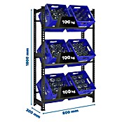 Simonrack Simonbottle Getränkekistenregal Bottleclick (H x B x T: 180 x 80 x 30 cm, Traglast Einlegeboden: 100 kg, Anzahl Böden: 3 Stk., Stecken, Anthrazit) | BAUHAUS