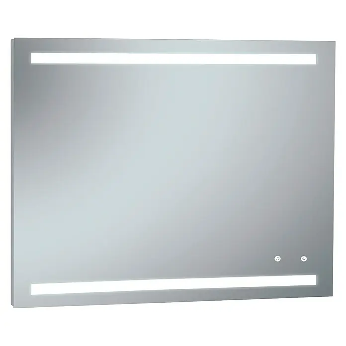 Espejo con luz Arion - 100 x 80 cm, Sensor - Espejo de baño iluminado con iluminación LED en la parte superior e inferior, que ofrece una iluminación óptima.