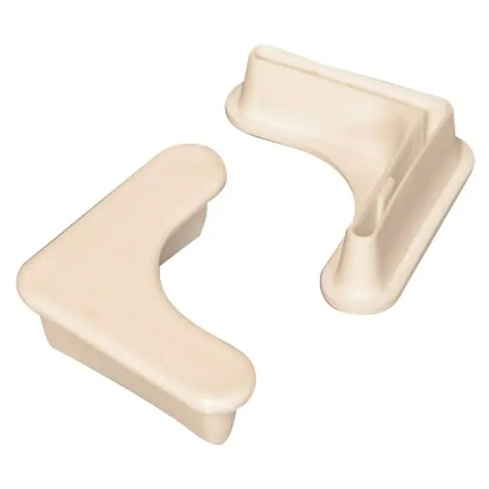 Simonrack Pie de estantería - Blanco, 4 ud. - Dos protectores de esquina beige diseñados para proteger las esquinas de daños y mejorar la seguridad.