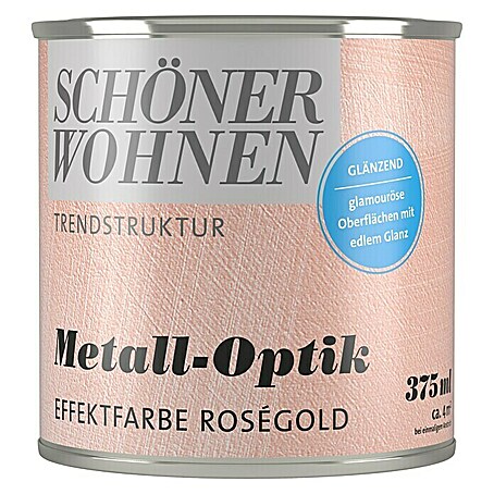 SCHÖNER WOHNEN-Farbe Trendstruktur Effektfarbe (Metalloptik, Roségold, 375 ml, Glänzend)