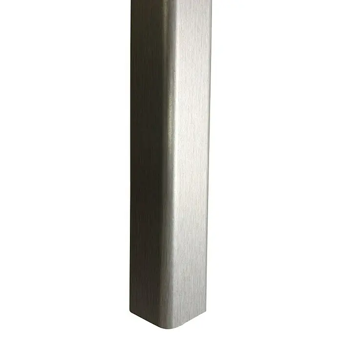 Rufete Perfil de esquina adhesivo MDF melamínico Aluminio - 260 cm x 30 mm x 30 mm - Protector de esquina de acero inoxidable: Protección duradera para paredes y bordes en áreas de mucho tránsito. Acabado cepillado para un aspecto moderno.