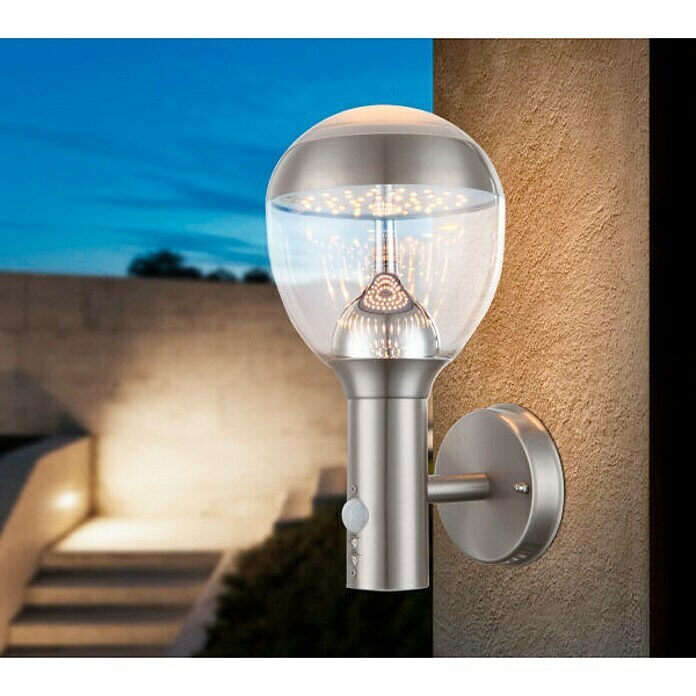 Globo LED-Außenwandleuchte Callisto (Mit Bewegungsmelder, 1-flammig, 11 W, Warmweiß, Edelstahl)