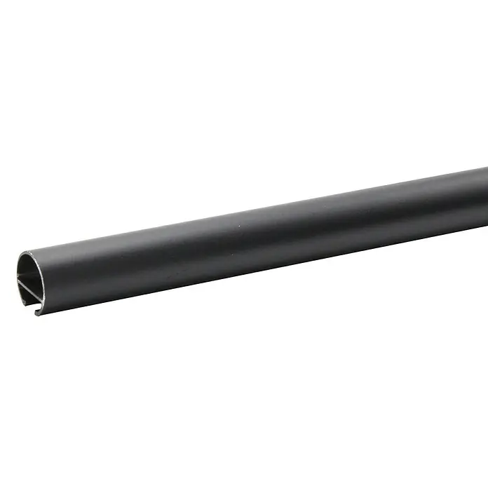 Expo Ambiente Halbprofil - Schwarz, Anzahl Läufe: 1 Stk., Länge: 120 cm - Schwarze Aluminium-Vorhangschiene mit Hohlraumprofil, ideal für Gardinenaufhängung, klare Linien und funktionale Gestaltung.