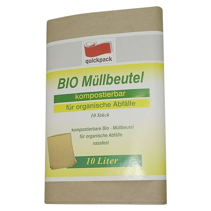 Quickpack Müllbeutel Bio-Abfallbeutel (10 l, 10 Stk.)