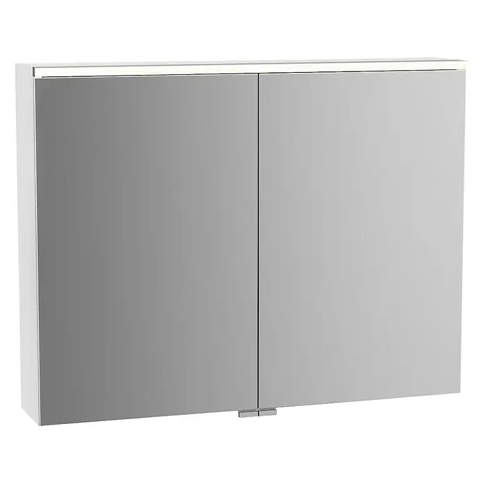 VitrA LED-Spiegelschrank - B x H: 80 x 62 cm, Mit Beleuchtung, Weiß - Ein moderner Spiegelschrank mit zwei Türen und integrierter Beleuchtung. Perfekt für jedes Badezimmer, bietet er Stauraum und Stil.
