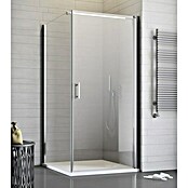 GEO Star Eckdusche GS2100 (80 x 90 x 200 cm, Beschichtet, DIN Anschlag: Rechts, Stärke: 6 mm, Chrom)