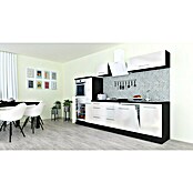 Respekta Premium Composición de cocina (Ancho: 310 cm, Con dispositivos eléctricos, Blanco de alto brillo)